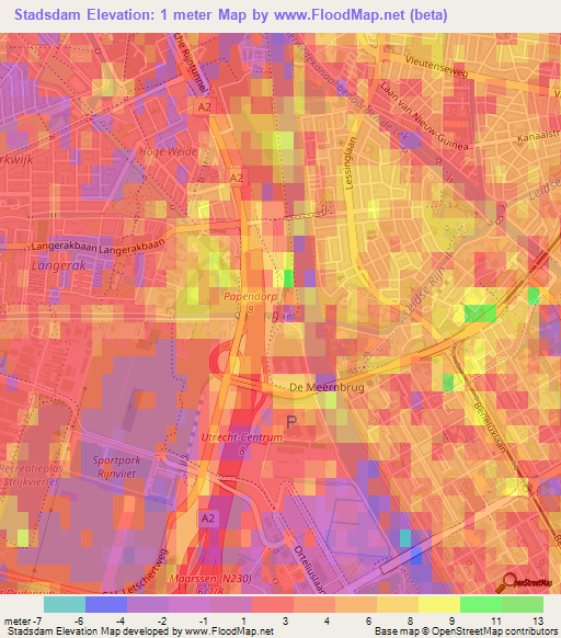 Stadsdam,Netherlands Elevation Map