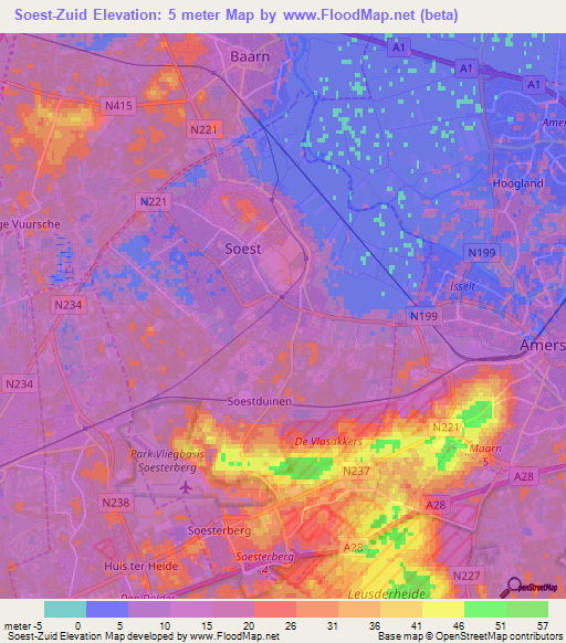 Soest-Zuid,Netherlands Elevation Map