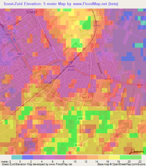 Soest-Zuid,Netherlands Elevation Map