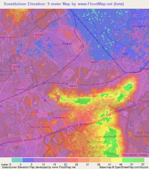 Soestduinen,Netherlands Elevation Map