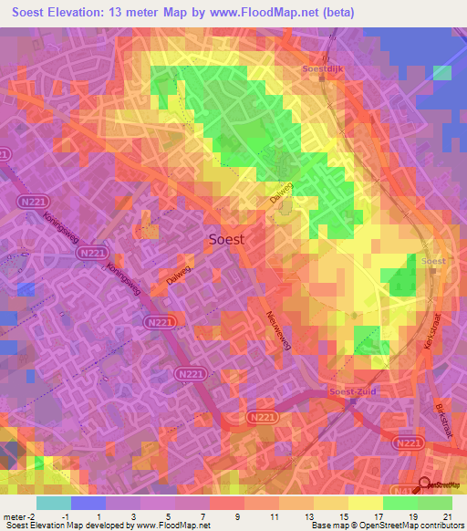 Soest,Netherlands Elevation Map