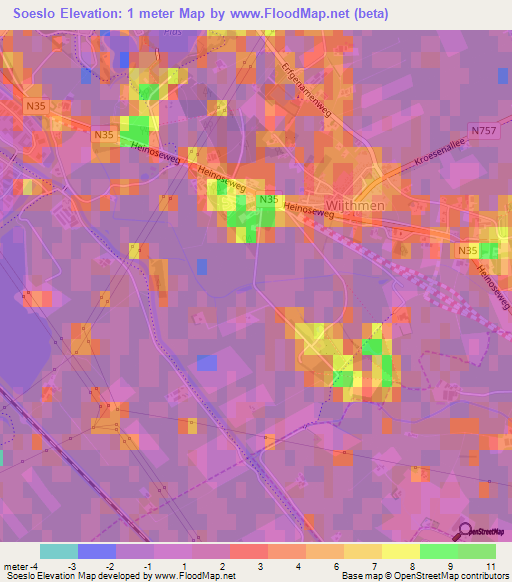 Soeslo,Netherlands Elevation Map