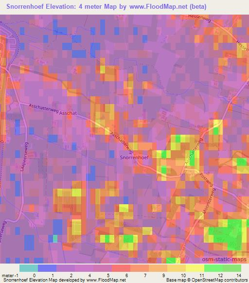 Snorrenhoef,Netherlands Elevation Map