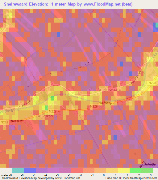 Snelrewaard,Netherlands Elevation Map