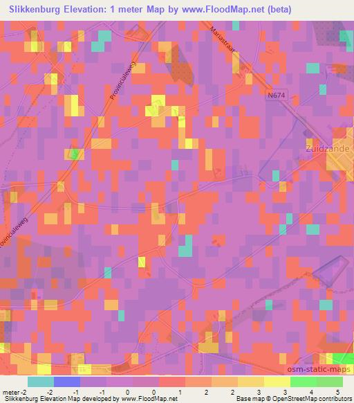 Slikkenburg,Netherlands Elevation Map