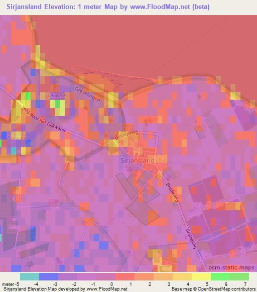Sirjansland,Netherlands Elevation Map