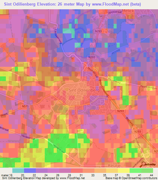 Sint Odilienberg,Netherlands Elevation Map