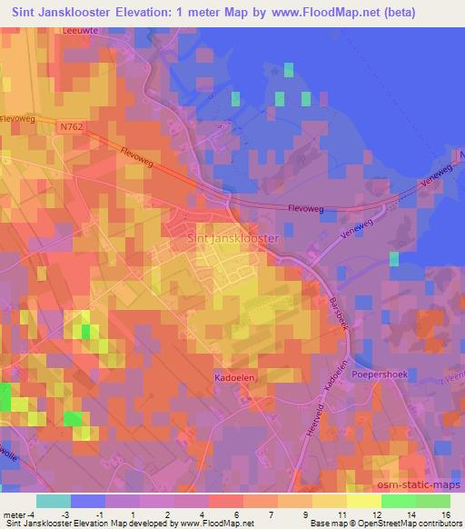 Sint Jansklooster,Netherlands Elevation Map