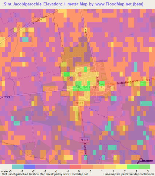 Sint Jacobiparochie,Netherlands Elevation Map