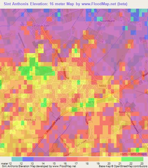 Sint Anthonis,Netherlands Elevation Map