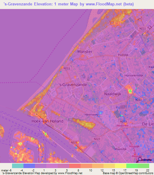 's-Gravenzande,Netherlands Elevation Map
