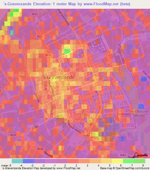 's-Gravenzande,Netherlands Elevation Map