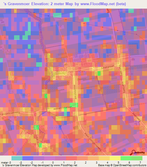 's Gravenmoer,Netherlands Elevation Map