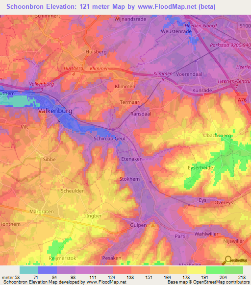 Schoonbron,Netherlands Elevation Map