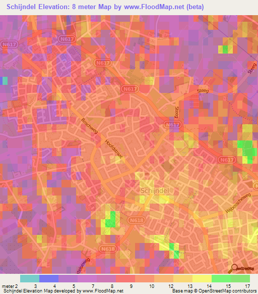 Schijndel,Netherlands Elevation Map