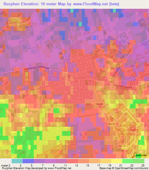 Rucphen,Netherlands Elevation Map