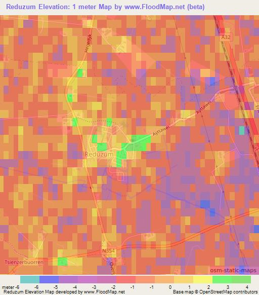 Reduzum,Netherlands Elevation Map