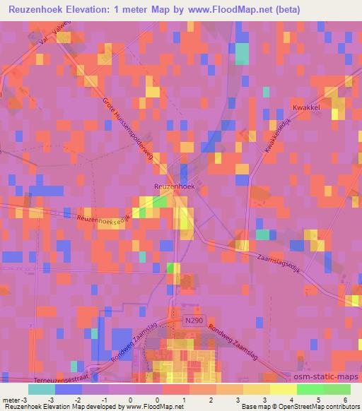 Reuzenhoek,Netherlands Elevation Map