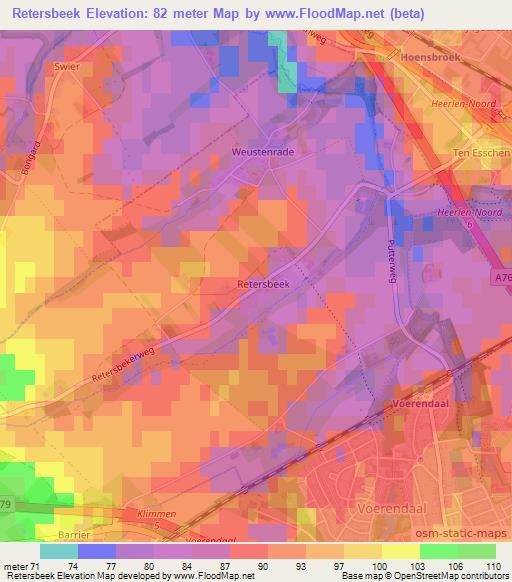 Retersbeek,Netherlands Elevation Map