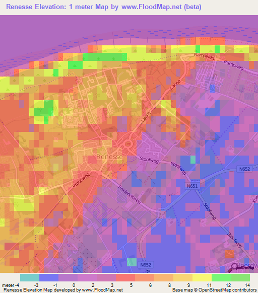 Renesse,Netherlands Elevation Map
