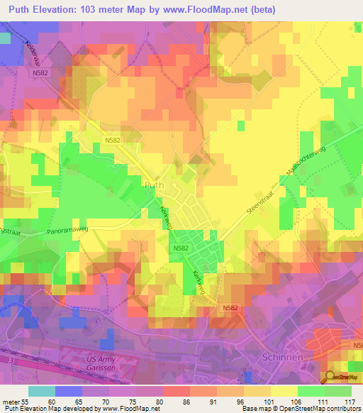 Puth,Netherlands Elevation Map