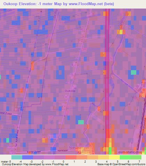 Oukoop,Netherlands Elevation Map
