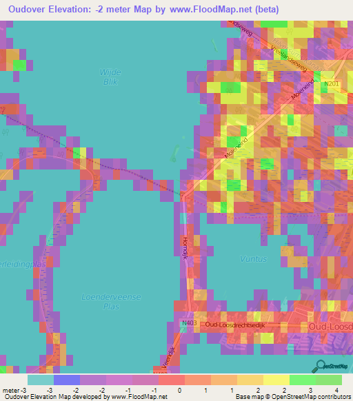 Oudover,Netherlands Elevation Map