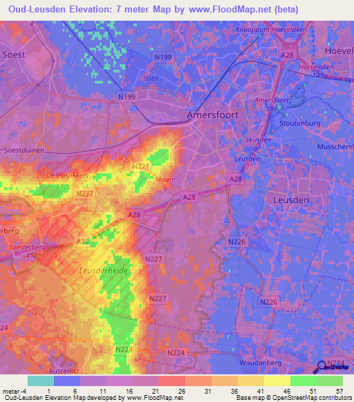 Oud-Leusden,Netherlands Elevation Map