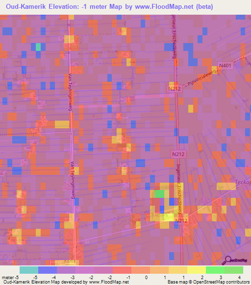 Oud-Kamerik,Netherlands Elevation Map