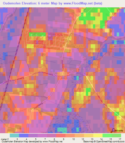 Oudemolen,Netherlands Elevation Map