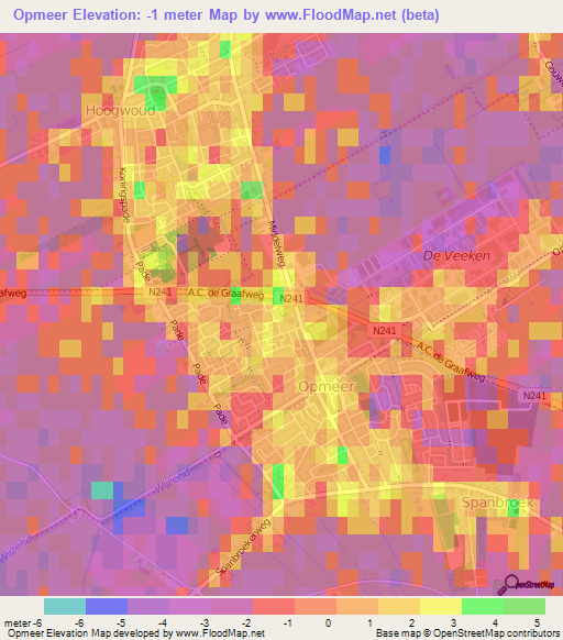 Opmeer,Netherlands Elevation Map