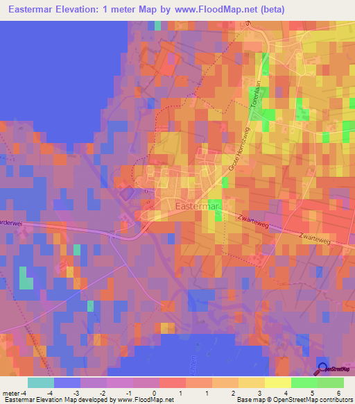 Eastermar,Netherlands Elevation Map