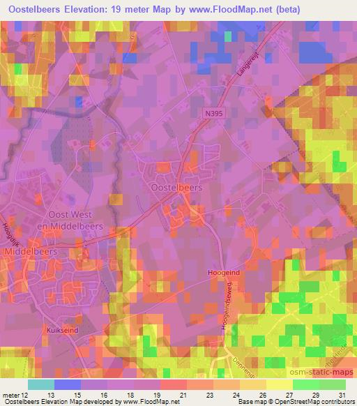 Oostelbeers,Netherlands Elevation Map