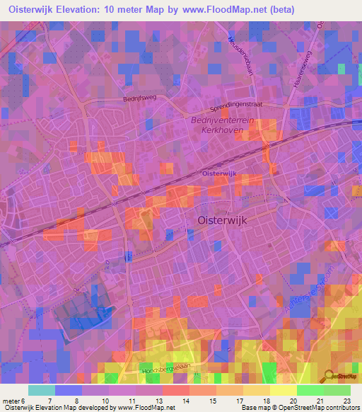 Oisterwijk,Netherlands Elevation Map