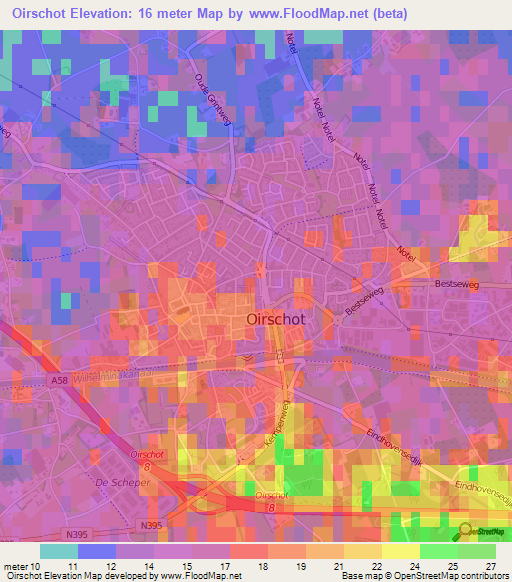 Oirschot,Netherlands Elevation Map