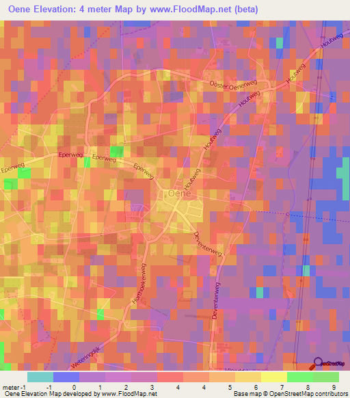Oene,Netherlands Elevation Map