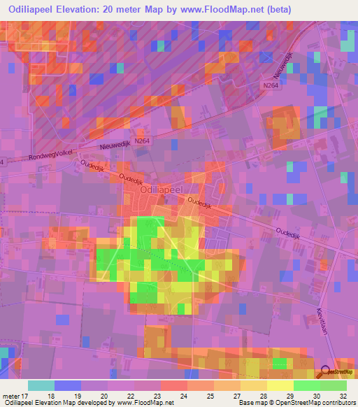 Odiliapeel,Netherlands Elevation Map