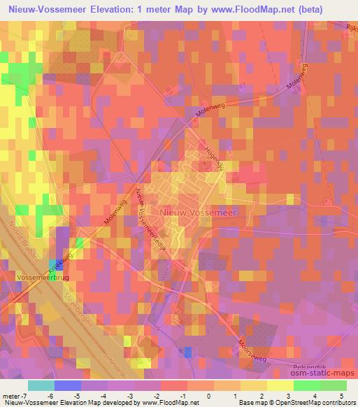 Nieuw-Vossemeer,Netherlands Elevation Map