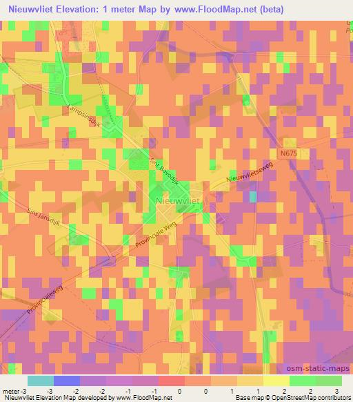 Nieuwvliet,Netherlands Elevation Map