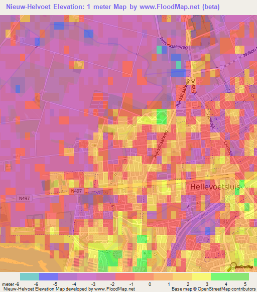 Nieuw-Helvoet,Netherlands Elevation Map