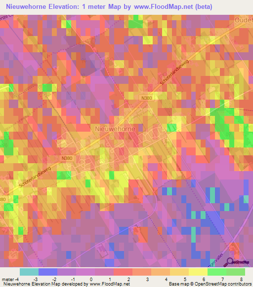 Nieuwehorne,Netherlands Elevation Map