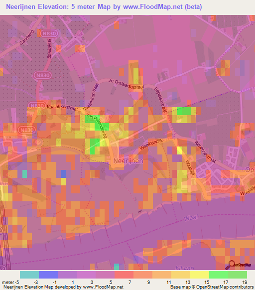 Neerijnen,Netherlands Elevation Map