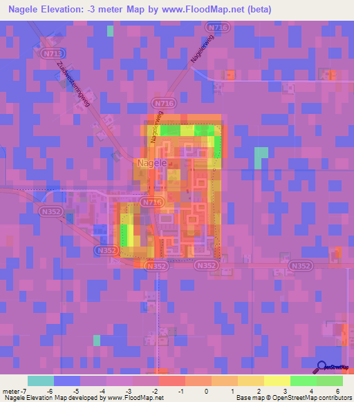 Nagele,Netherlands Elevation Map