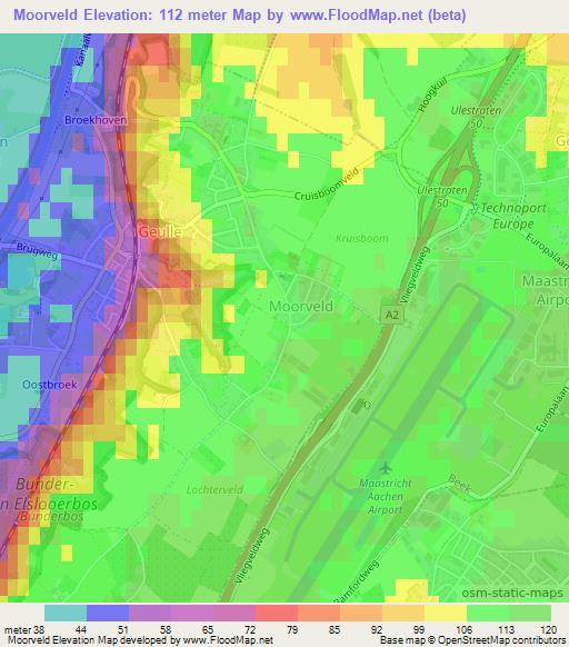 Moorveld,Netherlands Elevation Map