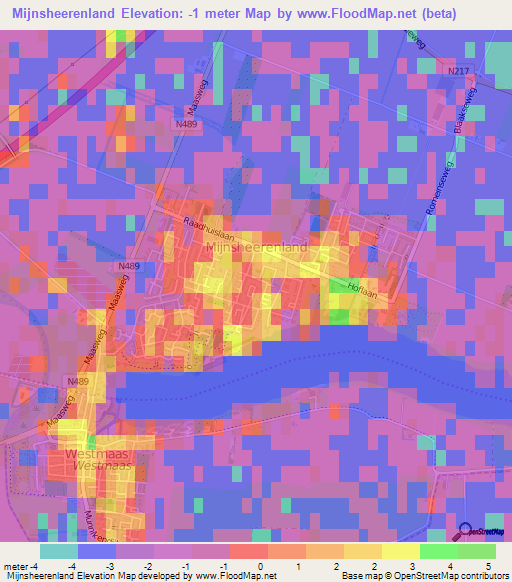 Mijnsheerenland,Netherlands Elevation Map