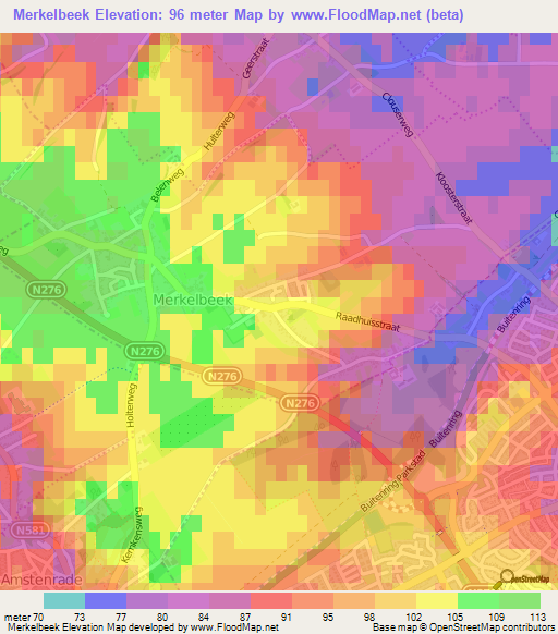 Merkelbeek,Netherlands Elevation Map