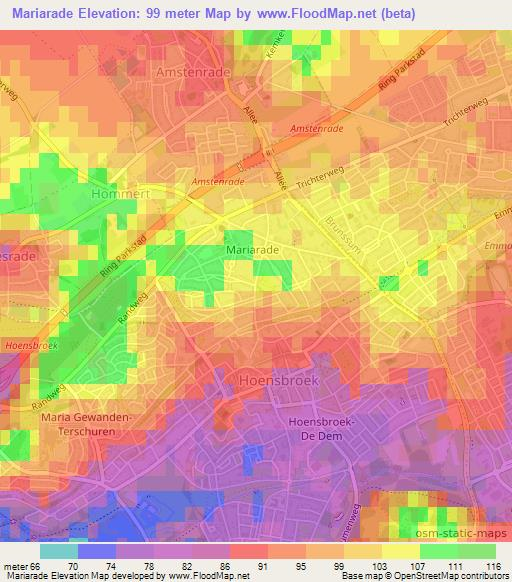 Mariarade,Netherlands Elevation Map