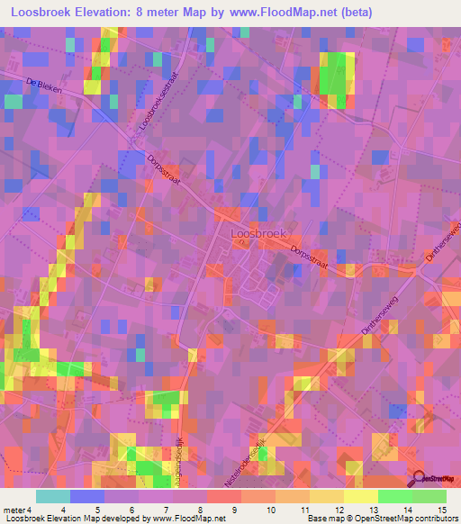 Loosbroek,Netherlands Elevation Map