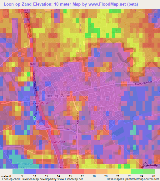 Loon op Zand,Netherlands Elevation Map