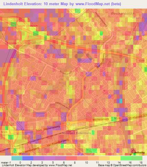 Lindenholt,Netherlands Elevation Map